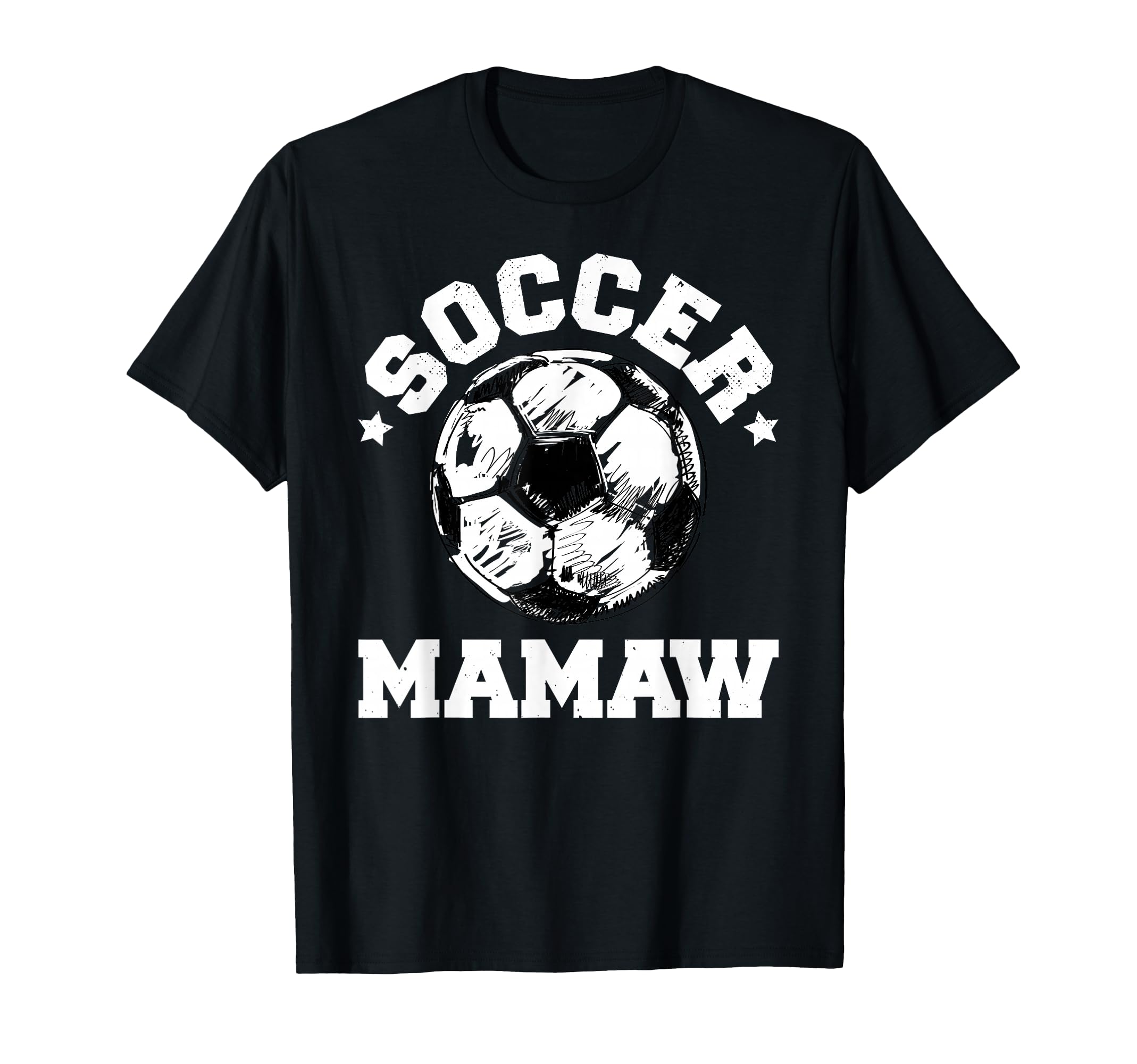Soccer Mamaw Soccer Ball Distressed T-Shirt - Streetwear Style Unisex