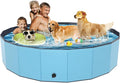 Foldable Dog Pool, YSJILIDE Portable PVC Pet Swimming Pool, Collapsible Plastic Bath for for Large Medium Small Dogs & Kids (XXXL-79"x 16" Blue)