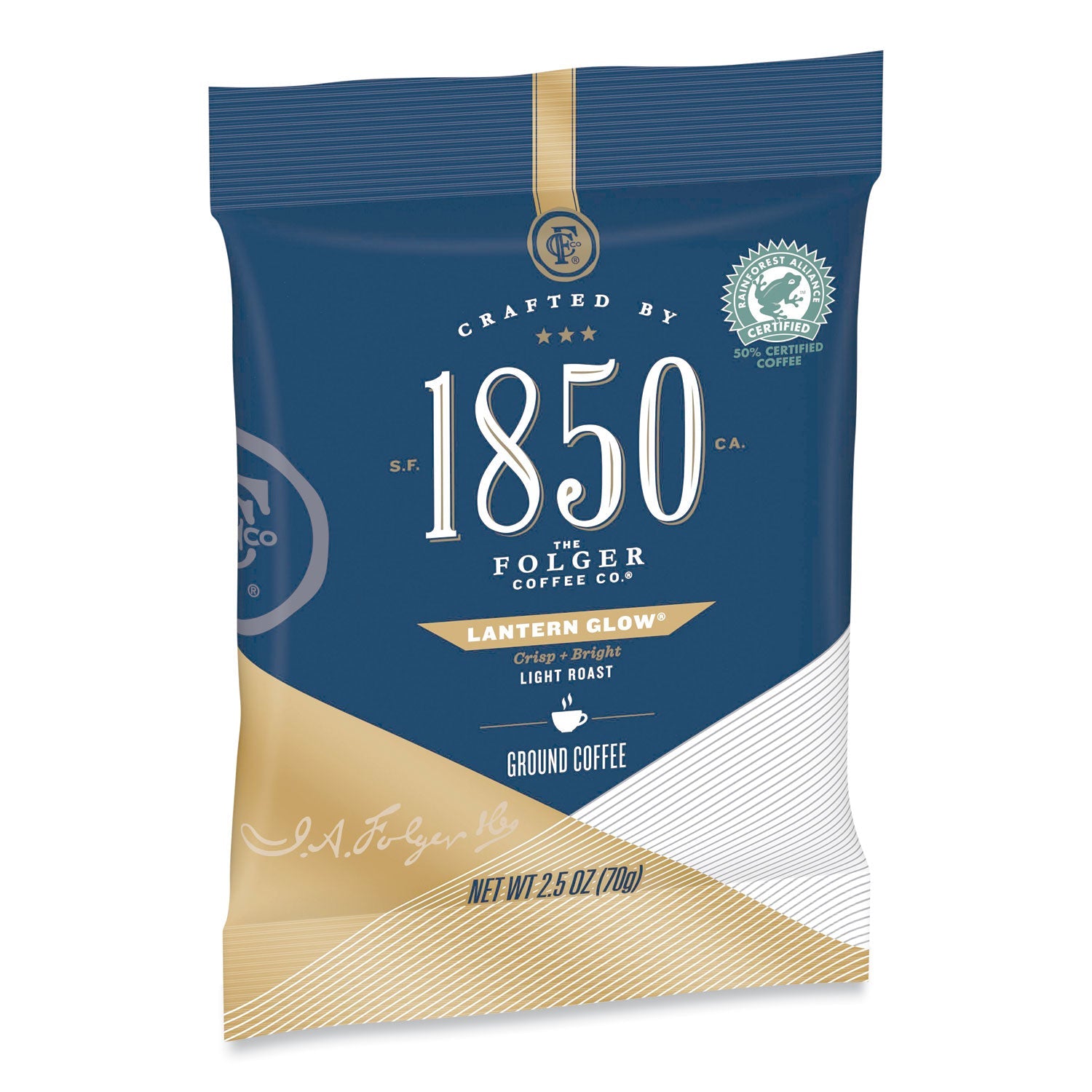 1850 Coffee Fraction Packs, Lantern Glow, Light Roast, 2.5 oz Pack, 24 Packs/Carton