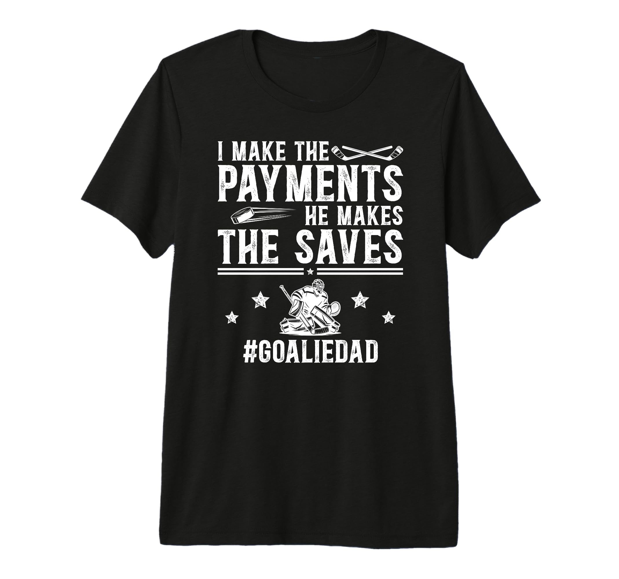 Mens Funny Hockey Goalie Dad Hockey T-Shirt - Novelty Apparel for Adults