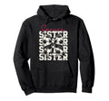 Soccer Sister Funny Coquette Bow Soccer Hoodie - Graphic Print Unisex