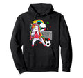 Dabbing Unicorn Playing Soccer Hoodie - Casual Everyday Wear for Adults