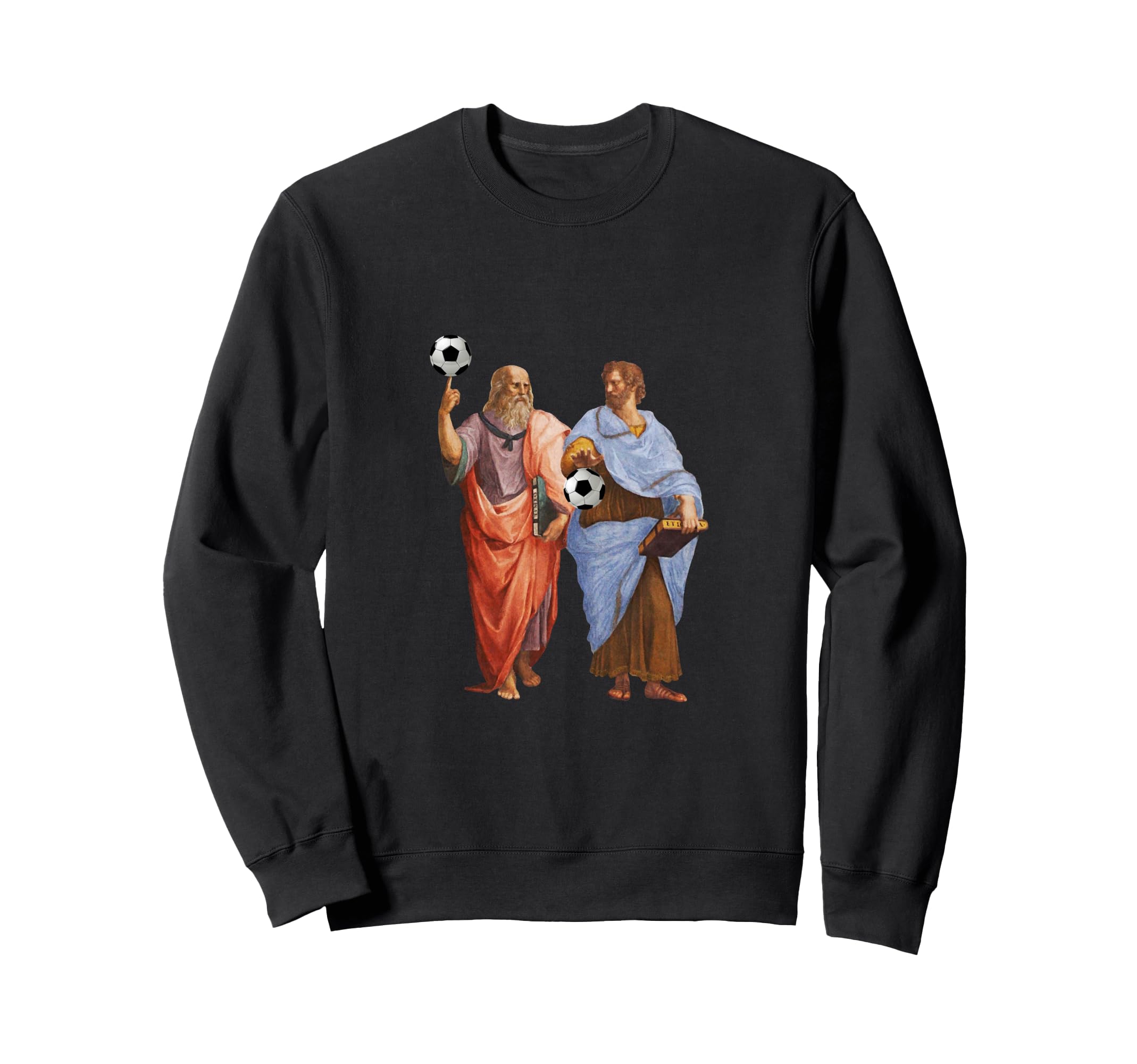Aristotle And Plato Soccer Footballs Sweatshirt - Graphic Print for Adults