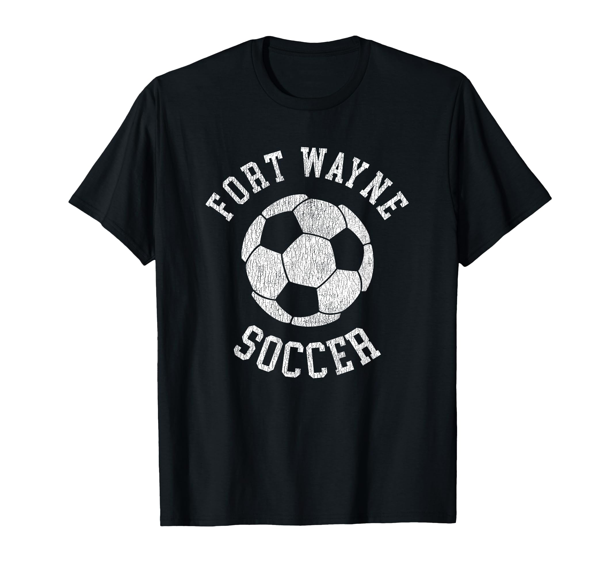 Fort Wayne Soccer Distressed 90S T-Shirt - Unique Graphic Unisex