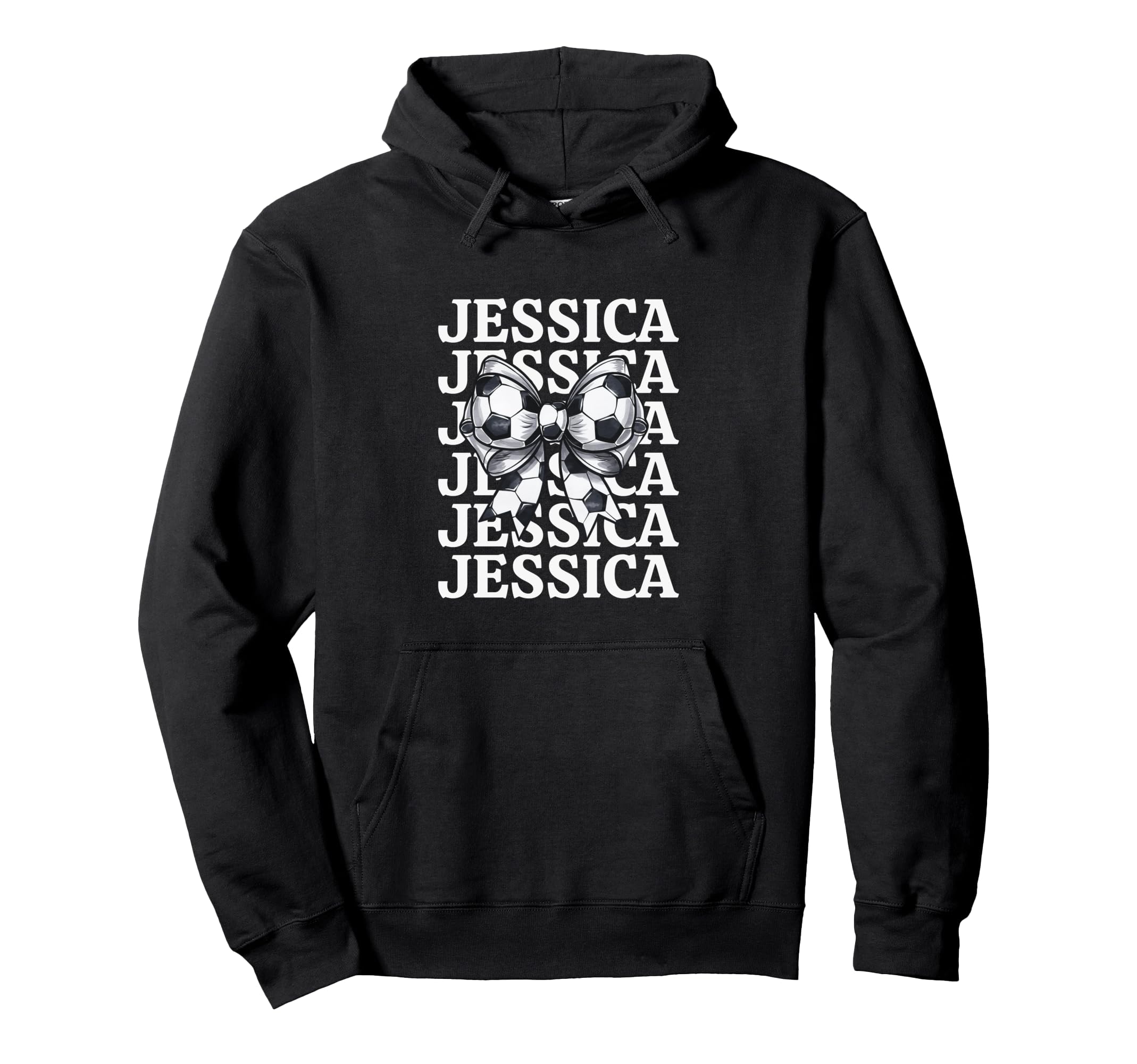 Jessica Personalized Coquette Soccer Hoodie - Unique Graphic for Adults