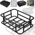 RAYMACE Rear Rack Bike Basket with Cargo Net and Liner Large Bicycle Basket Perfect Mount for Electric Bike