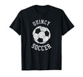 Quincy Soccer Distressed 90S T-Shirt - Minimalist Print Men Women
