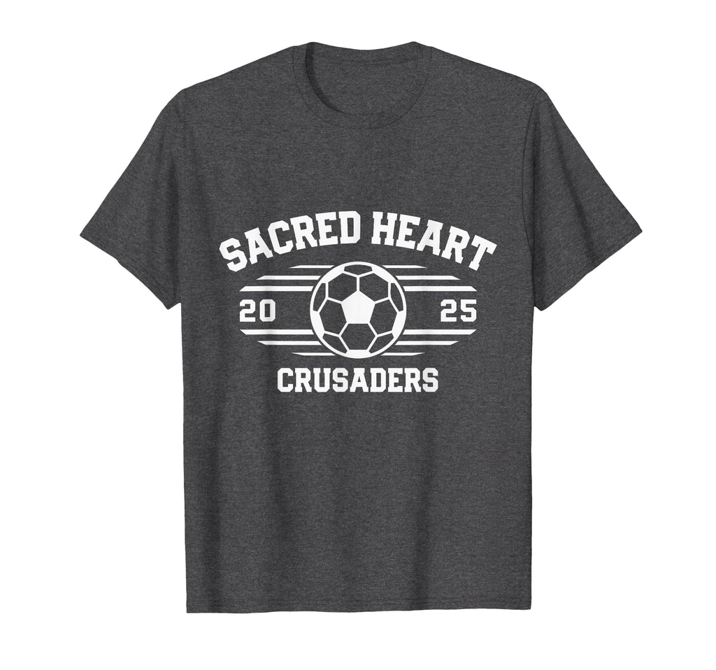 Sacred Heart Crusaders Soccer Ball T-Shirt - Novelty Apparel for Adults