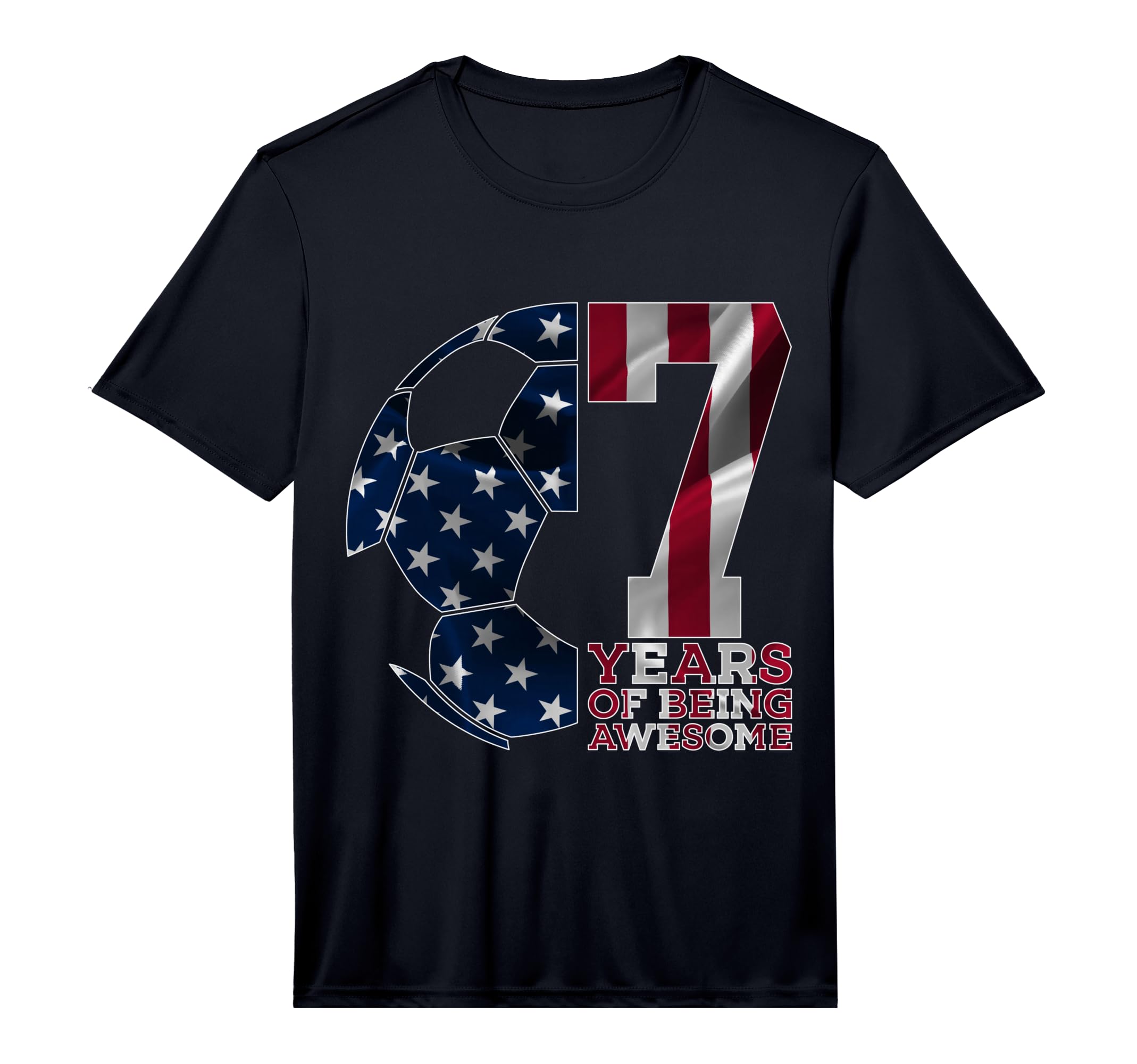 7 Years Being Awesome Soccer 7Th T-Shirt - Fun Novelty Design Men Women