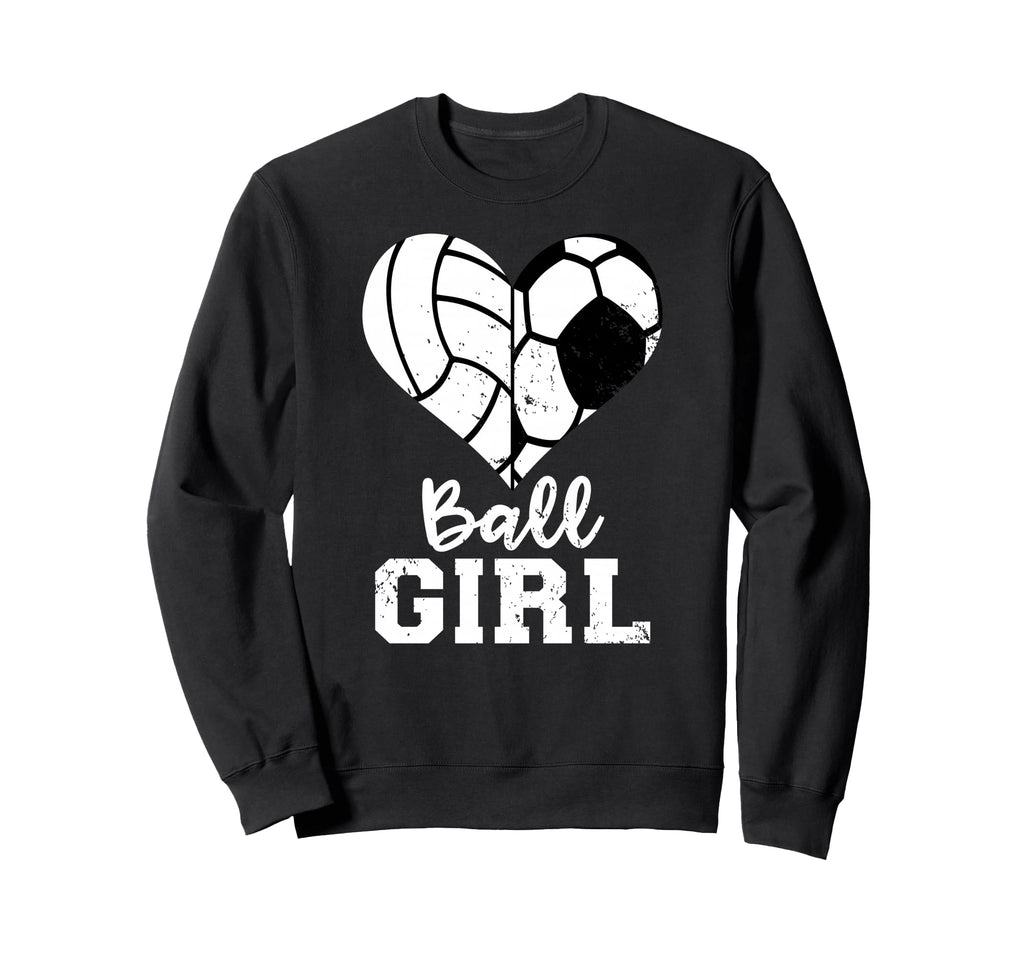 Ball Heart Funny Soccer Volleyball Sweatshirt - Streetwear Style for Adults