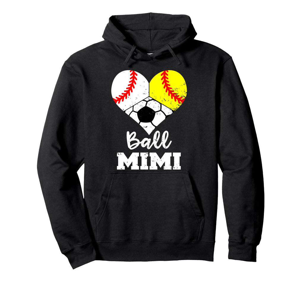 Ball Mimi Heart Funny Baseball Softball Hoodie - Novelty Apparel Men Women