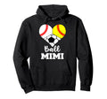 Ball Mimi Heart Funny Baseball Softball Hoodie - Novelty Apparel Men Women