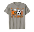 Tis Season Soccer Pumpkin Spice Fall T-Shirt - Minimalist Print Unisex
