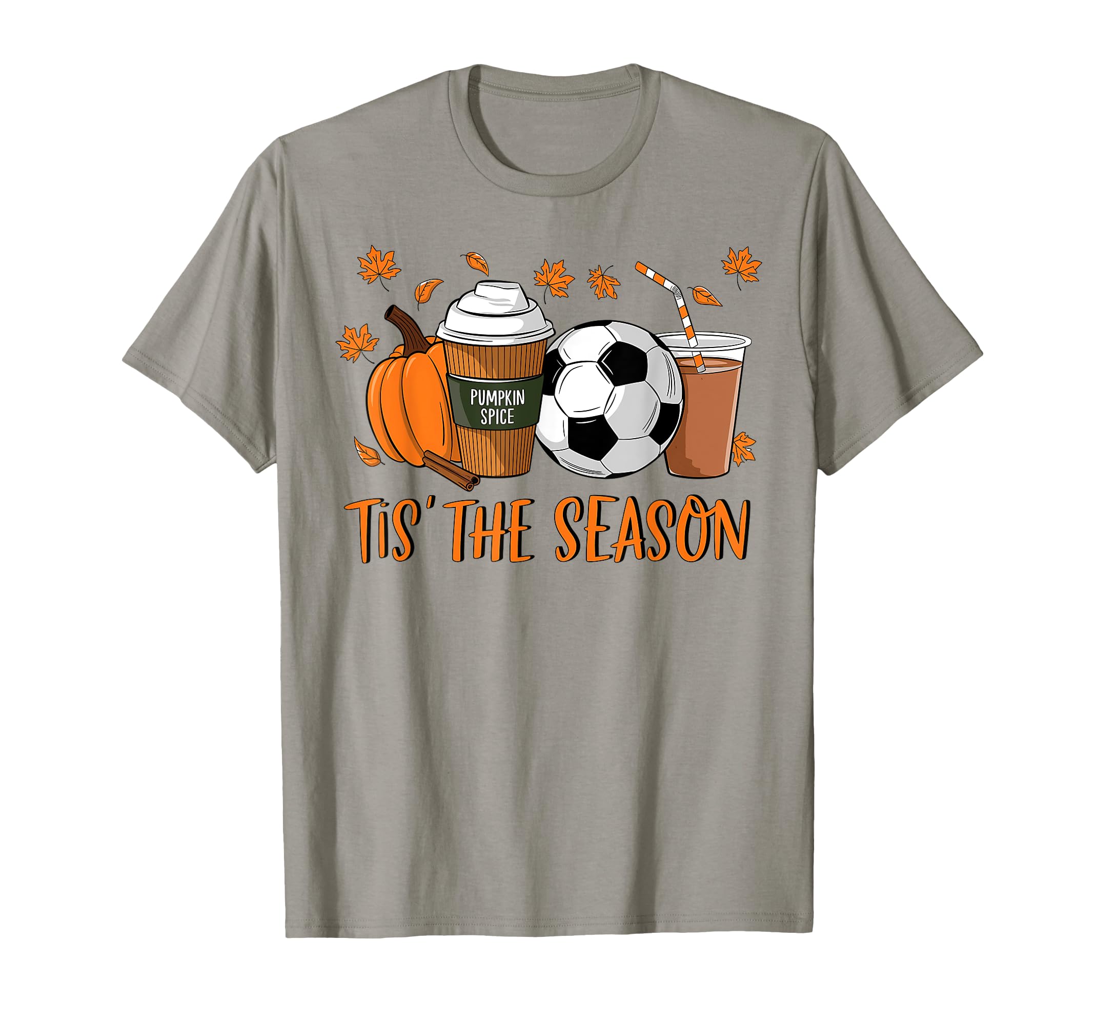 Tis Season Soccer Pumpkin Spice Fall T-Shirt - Minimalist Print Unisex