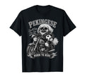 Pekingese Motorbike Love Footbal Soccer T-Shirt - Custom Art Print Unisex