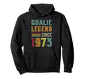 Goalkeeper Legend 1973 Sports Goal Hoodie - Novelty Apparel for Adults