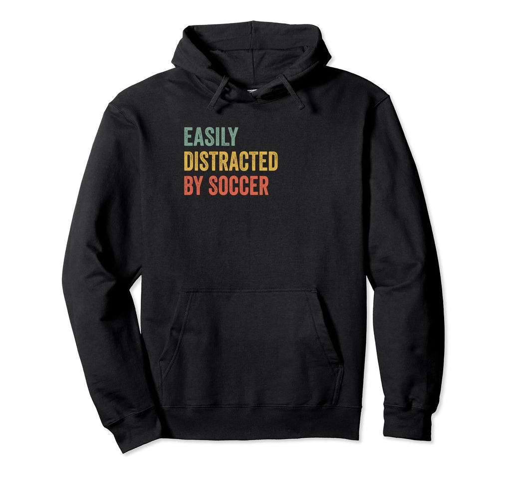 Easily Distracted Soccer Distressed Hoodie - Aesthetic Graphic for Adults