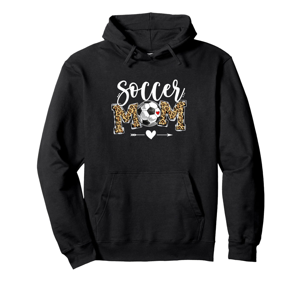Soccer Mom Leopard Funny Soccer Mom Hoodie - Graphic Print for Adults
