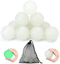 Liliful 10 Pcs Glow in The Dark Dog Toys 2.4 Inch Dog Balls Rubber Glowing Fetch Ball with Net Bag for Puppy Small Medium Dogs