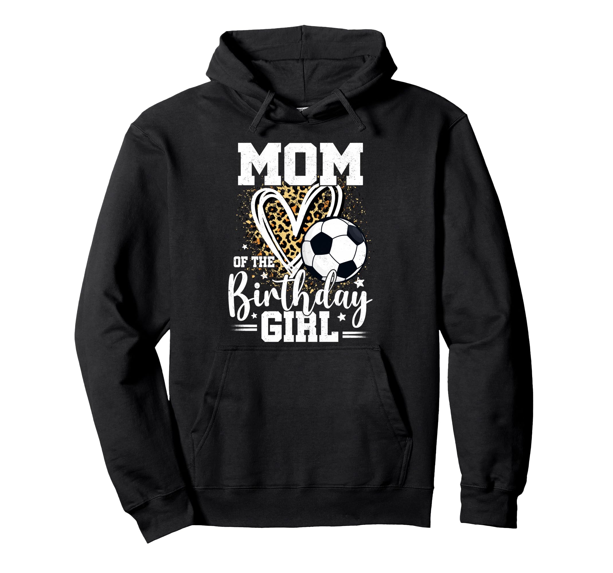 Mom Birthday Soccer Mom Leopard Heart Hoodie - Novelty Apparel Unisex