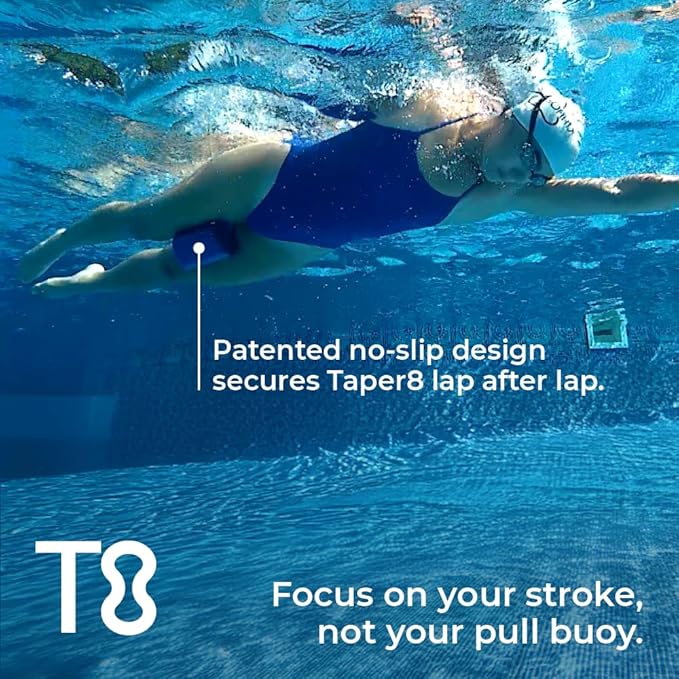 Taper8 Swim Training Pull Buoy by Ray-Board: No-Slip, Ergonomic, Premium, Pool aid, Leg and Hip Support, Performance
