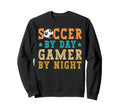 Soccer Day Gamer Night Funny Sweatshirt - Minimalist Print for Adults