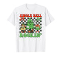 Checkered Jingle Bell Rockin Tree Rock T-Shirt - Novelty Apparel Men Women