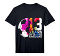 13 Years Being Awesome Soccer 13Th Birthday T-Shirt - Graphic Print Unisex