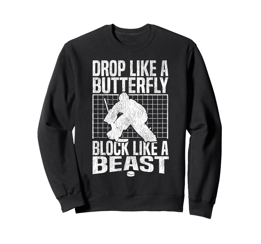 Ice Hockey Goalie Goalkeeper Drop Sweatshirt - Casual Everyday Wear Unisex