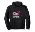 Eat Sleep Gymnastics Repeat Gift Sports Hoodie - Minimalist Print Unisex