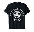 St Charles Parish Soccer Distressed 90S T-Shirt - Fun Novelty Design Unisex