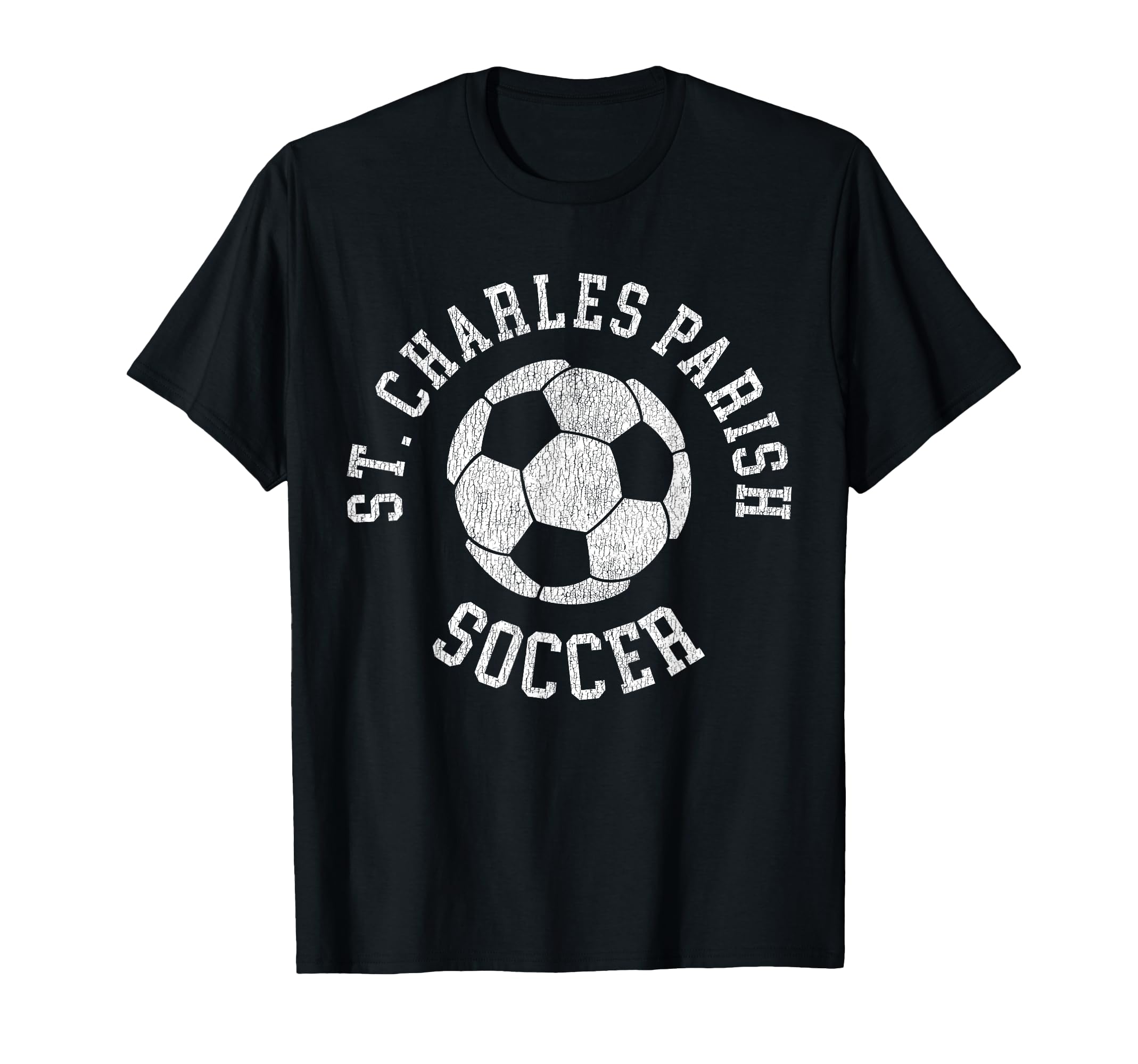 St Charles Parish Soccer Distressed 90S T-Shirt - Fun Novelty Design Unisex
