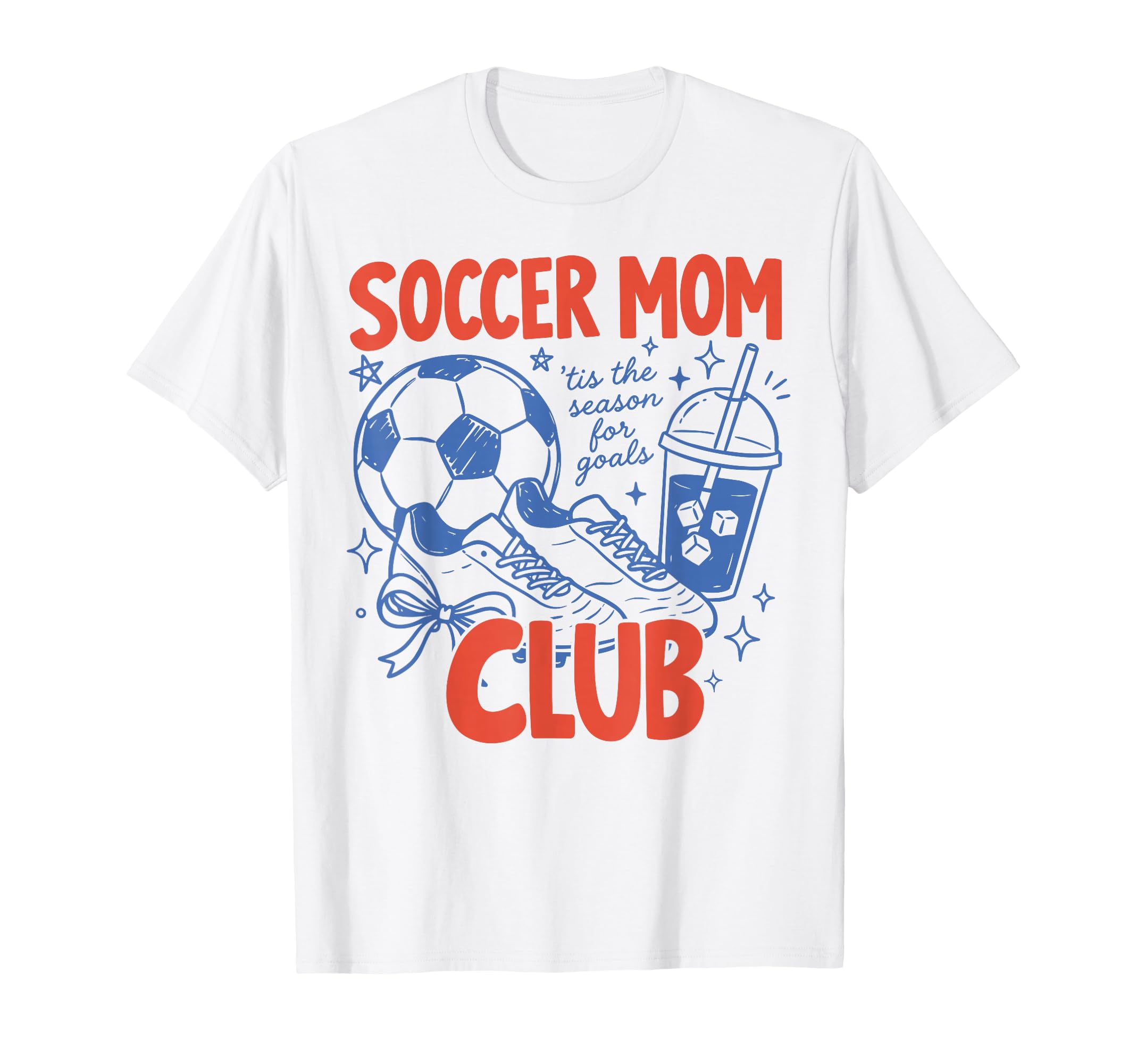 Sport Mom Coquette Bow Iced Coffee T-Shirt - Graphic Print Men Women