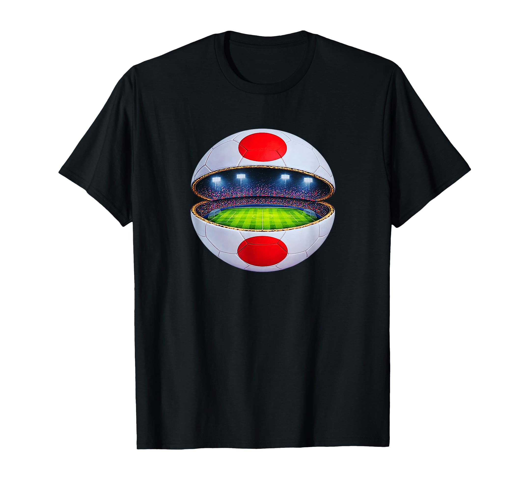 Japanese Flag Soccer Stadium Inside T-Shirt - Minimalist Print Men Women