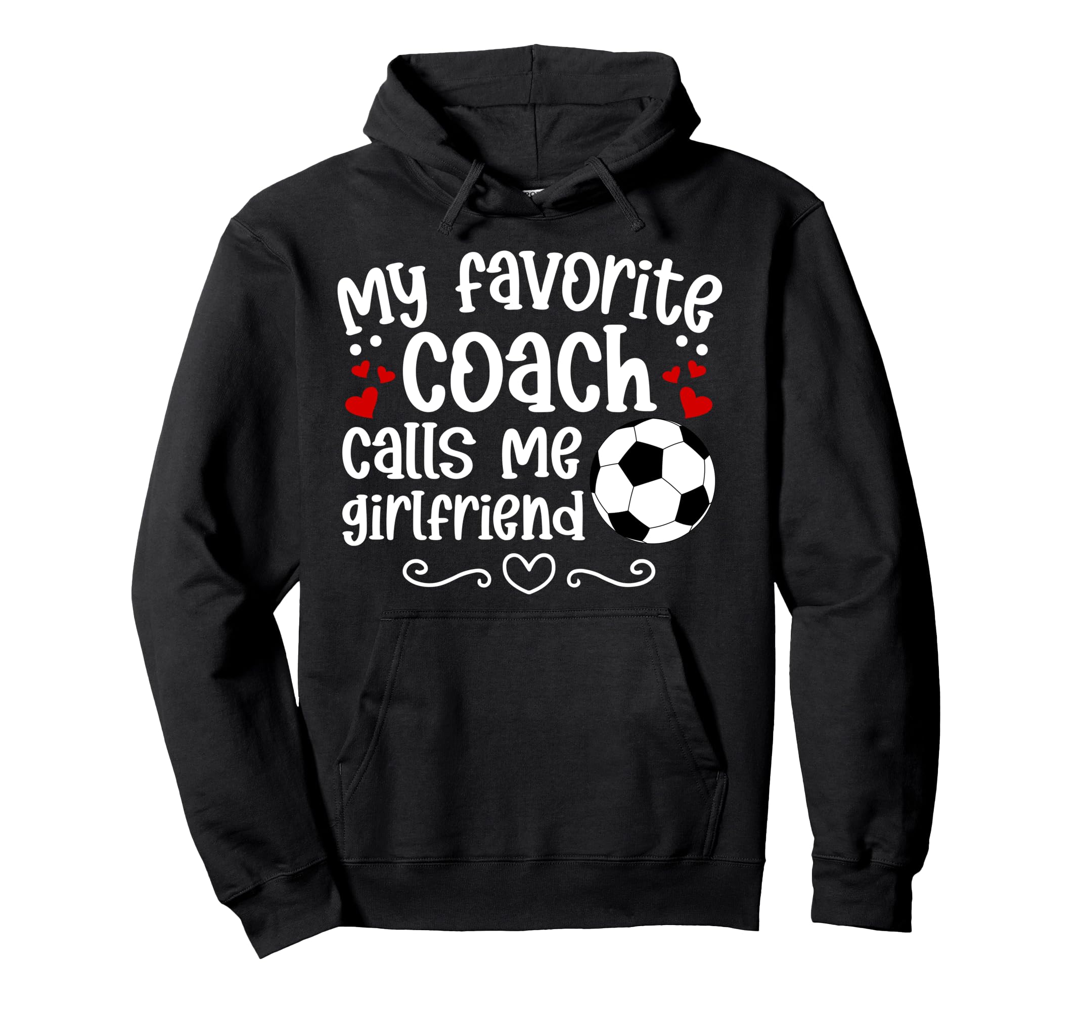 Proud Soccer Coachs Girlfriend Soccer Hoodie - Minimalist Print for Adults