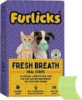 Fresh Breath Oral Strips for Dogs & Cats | Natural Spearmint & Thymol for Easy and Convenient, All-Natural Oral Care (30 Oral Dissolving Strips)
