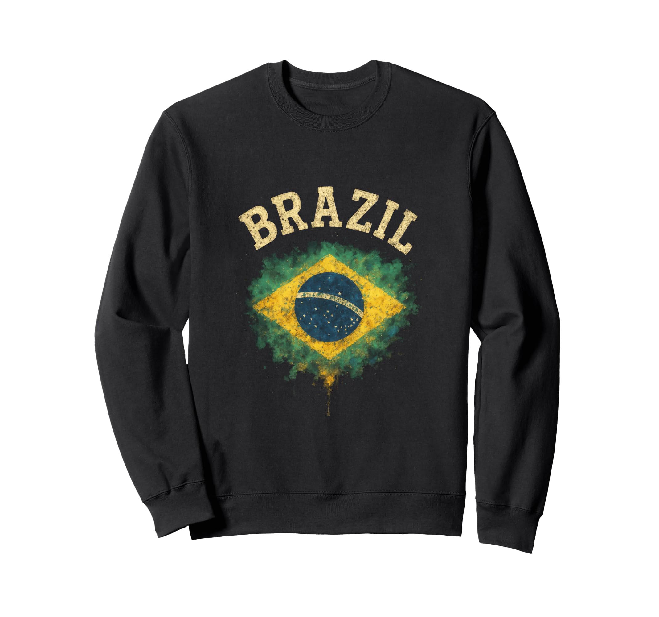Brazil Flag Soccer Fans Sweatshirt - Trendy Graphic Men Women