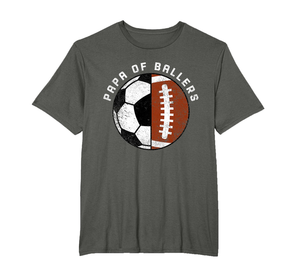 Papa Ballers Funny Soccer Football T-Shirt - Custom Art Print for Adults
