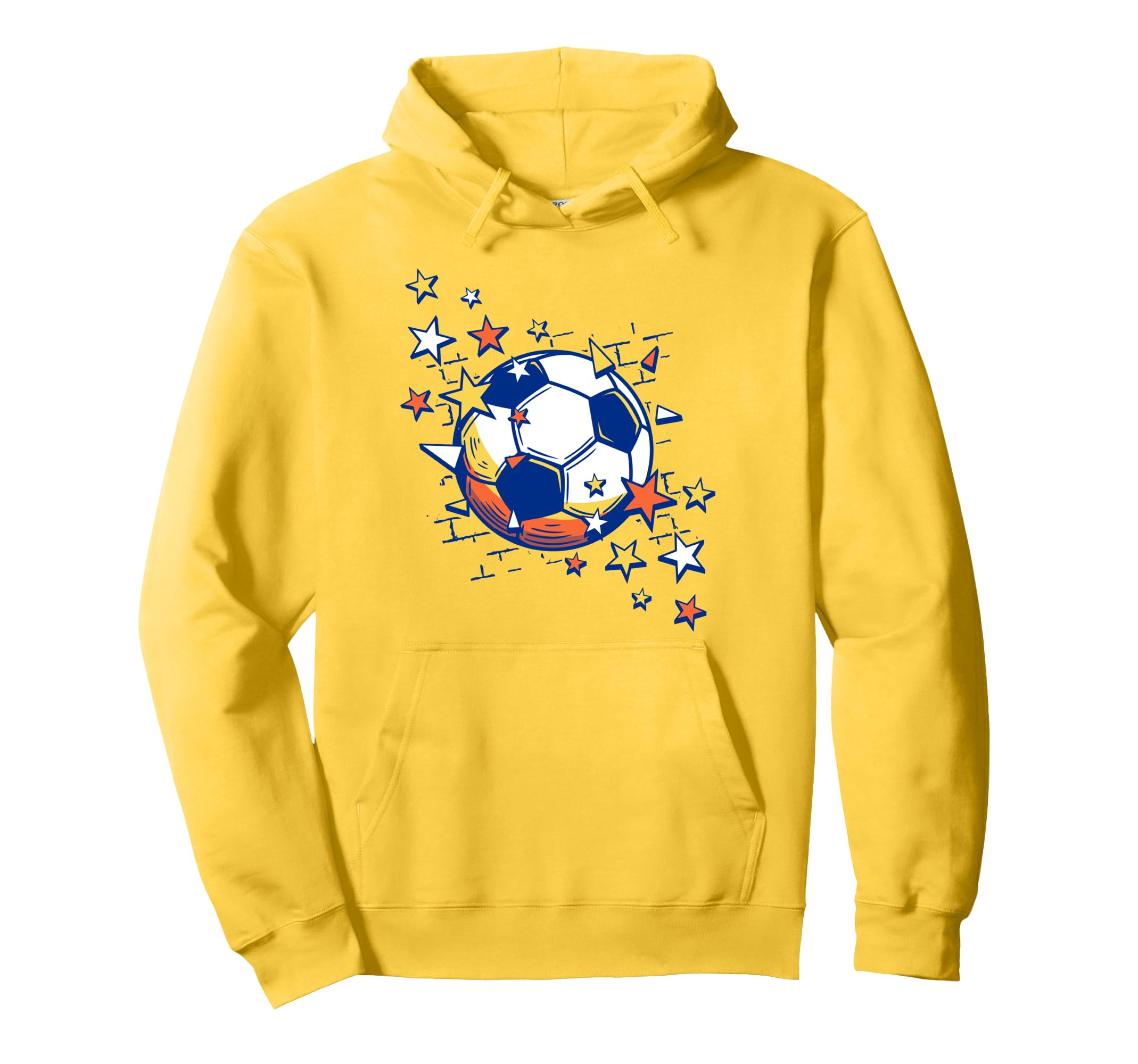 Trendy Soccer Ball From Stars Chest Logo Hoodie - Novelty Apparel Unisex