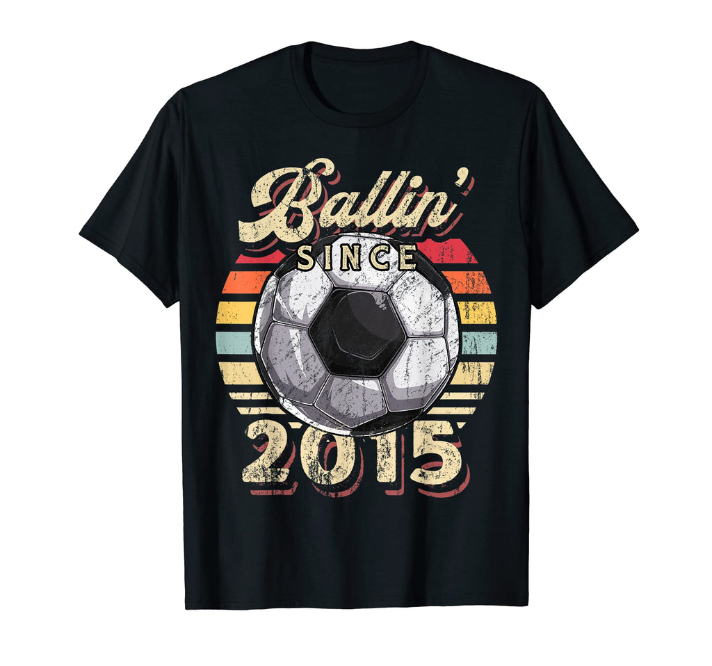 Ballin Since 2015 7Th Soccer Birthday T-Shirt - Minimalist Print Men Women