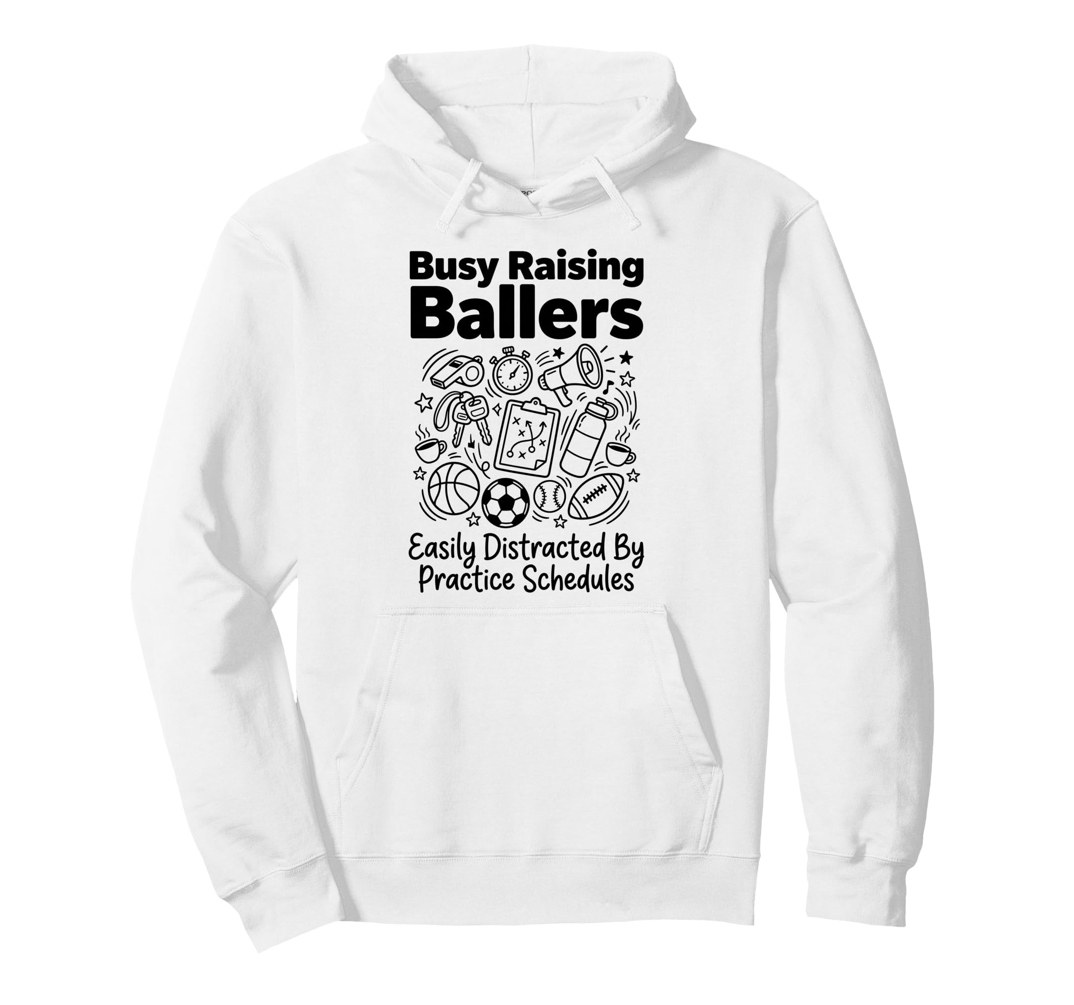 Busy Raising Ballers Easily Distracted Hoodie - Trendy Graphic Unisex