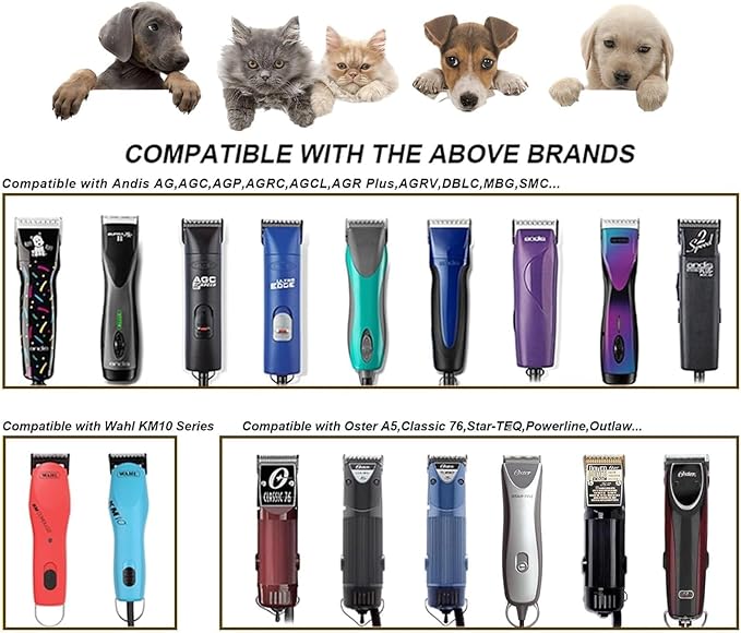 3pcs 5FC Blades for Dog Grooming Blades Compatible with Andis,Oster A5,Wahl km10 Dog Clippers,Size-#5FC, 1/4-Inch Cut Length (6.3mm) (3pcs #5FC (6.3mm))