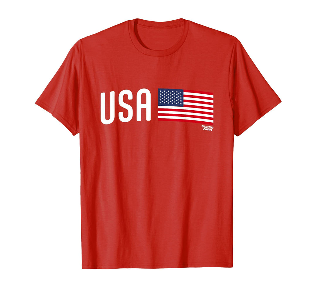 Superfan Usa Minimal Flag Stripe T-Shirt - Casual Everyday Wear Unisex