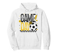 Game Day Soccer Season Black Yellow Gold Hoodie - Graphic Print Men Women