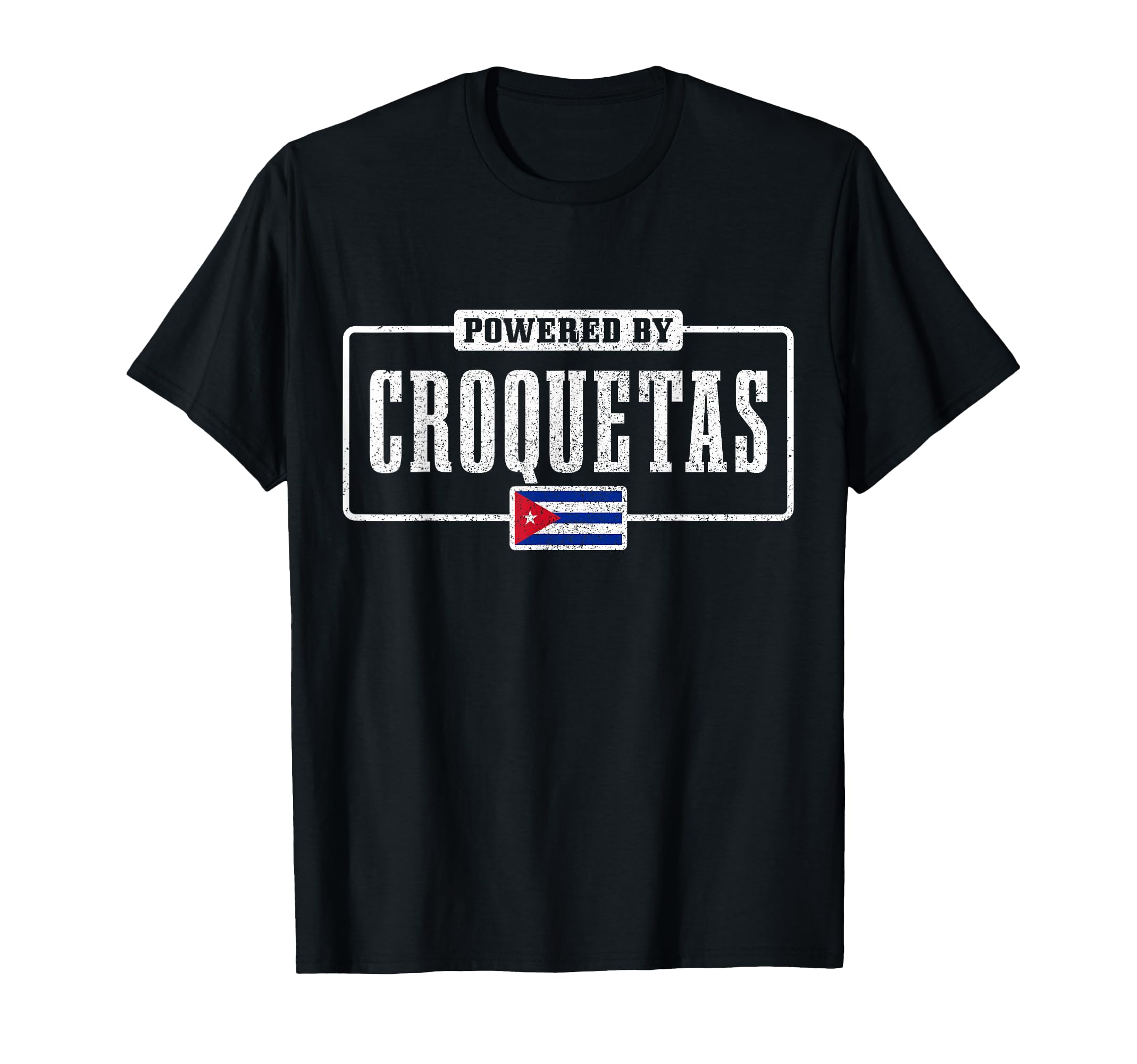 Powered Croquetas Cuban Flag Pride T-Shirt - Unique Graphic Men Women