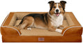 Comfort Expression Large Dog Beds Waterproof Orthopedic Foam Dog Sofa Beds Comfy Pet Bed with Washable Removable Cover & Non-Slip Bottom(Large,Caramel)