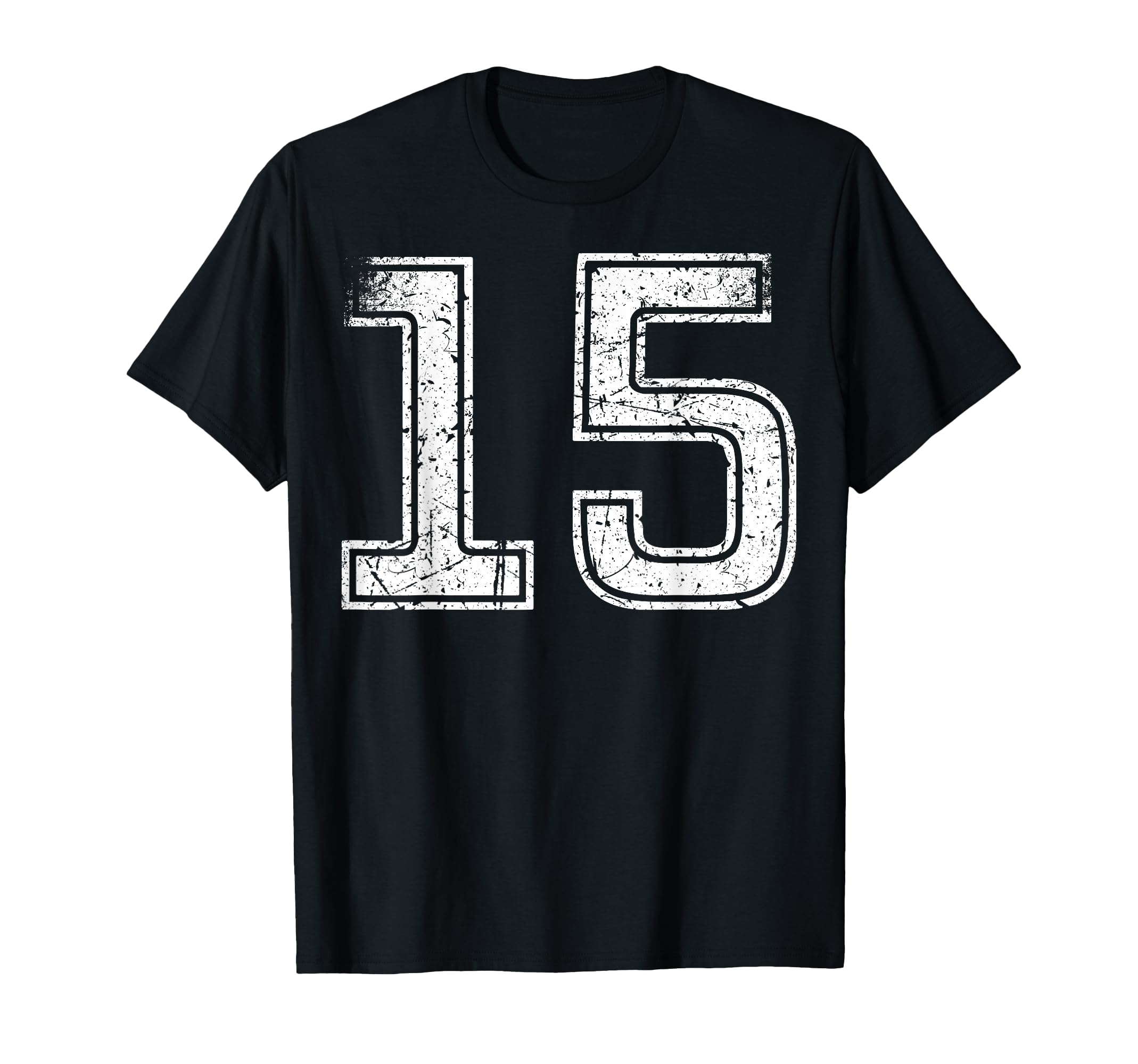 Sports Team White Number 15 T-Shirt - Trendy Graphic Unisex