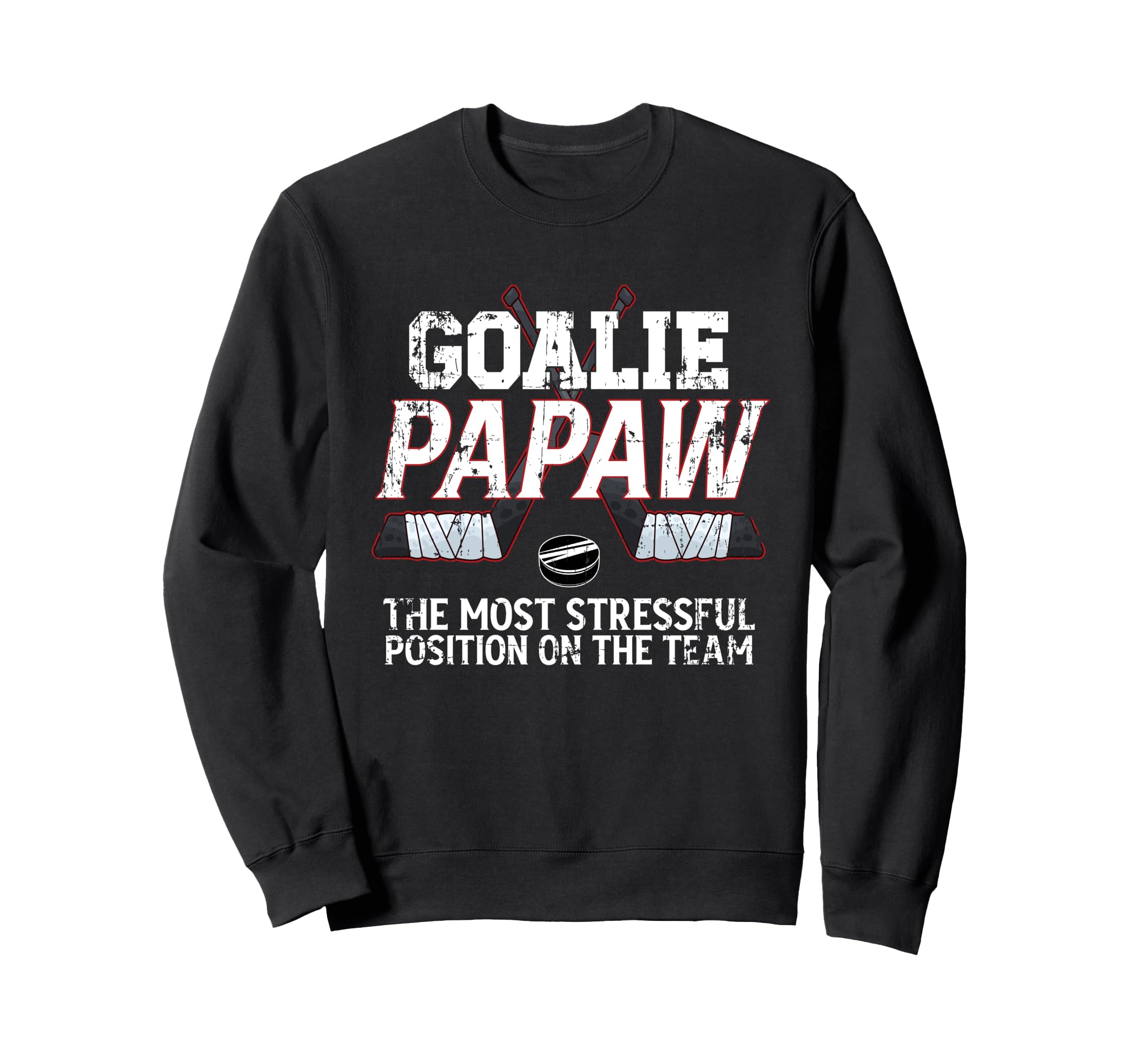 Ice Hockey Goalie Papaw Funny Ice Sweatshirt - Minimalist Print Unisex