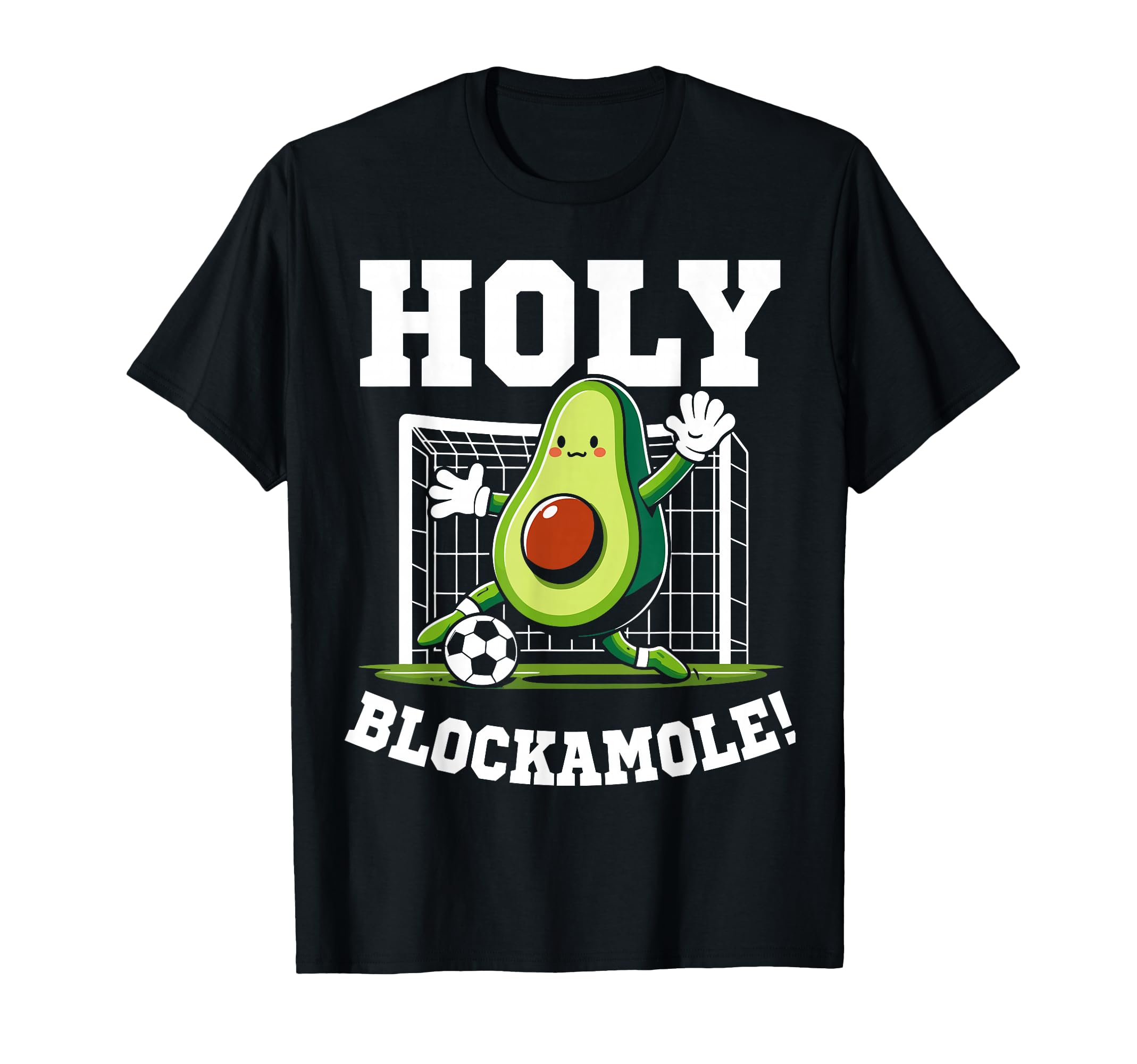 Holy Blockamole Soccer Player Avocado T-Shirt - Minimalist Print Unisex
