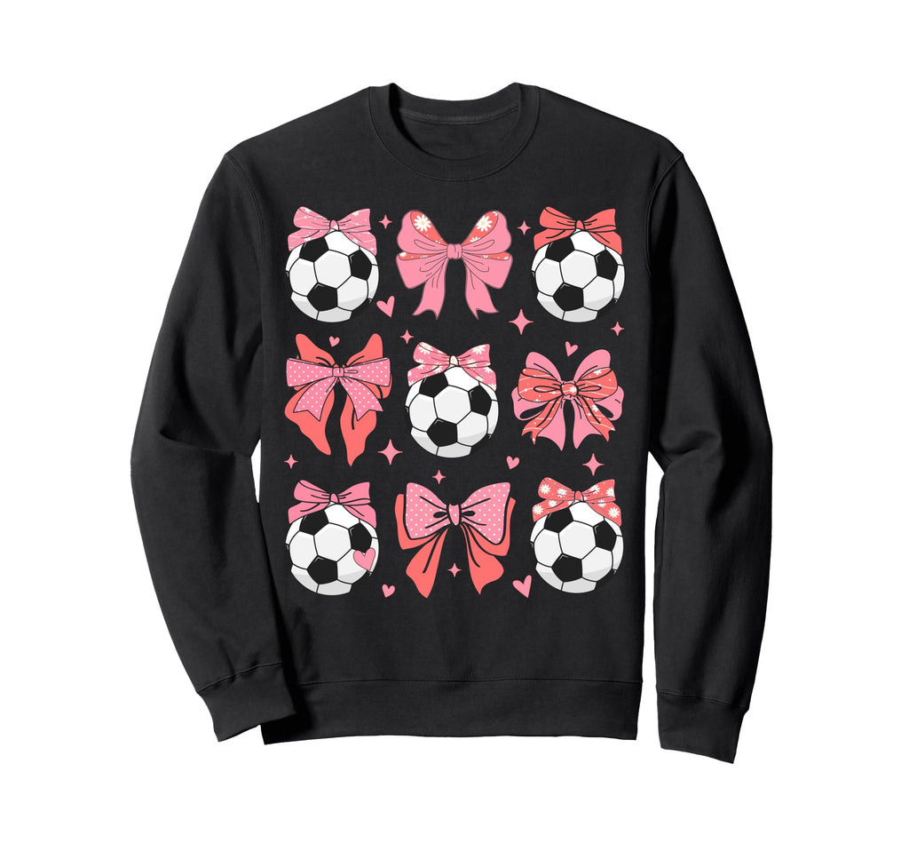 Coquette Bow Soccer Mom Family Sports Sweatshirt - Custom Art Print Unisex